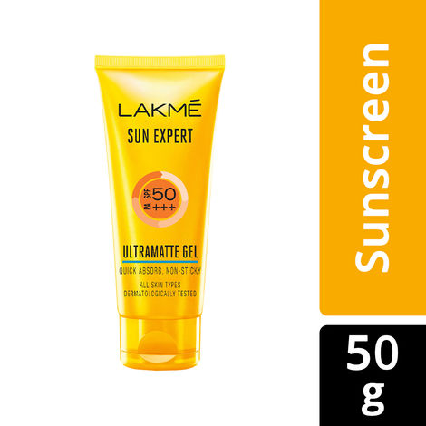 Buy Lakme Sun Expert Gel light Sunscreen, SPF 50 PA+++ | Broad spectrum UVA/B protection | Blue light protection | No White Cast | for all dry, oily, normal skin| Matte Finish | 50 gm-Purplle