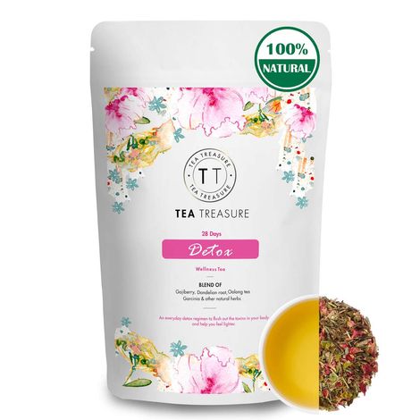 Buy TeaTreasure 28 Days Detox with Garcinia Combogia and Oolong Tea for Weight Management, Belly Fat and Skin Glow - 100 Gm-Purplle