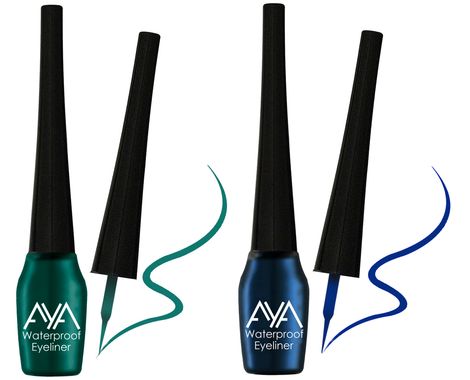 Buy AYA Waterproof Eyeliner, Set of 2 (Green and Blue)-Purplle