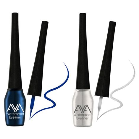 Buy AYA Waterproof Eyeliner, Set of 2 (Blue and Silver)-Purplle