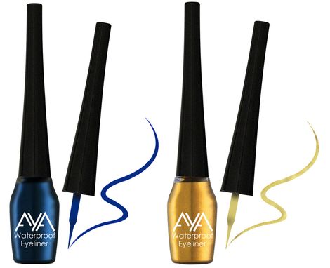 Buy AYA Waterproof Eyeliner, Set of 2 (Blue and Golden)-Purplle