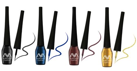 Buy AYA Waterproof Eyeliner, Set of 4 (Black, Blue, Brown, Golden)-Purplle