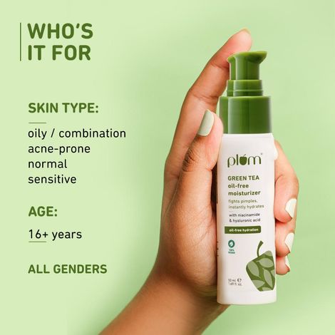 Plum Green Tea Oil Free Moisturizer | Contains Niacinamide & Hyaluronic Acid | 100% Fragrance Free | Natural Moisturizers Like Sqalene | Oil-free Moisturizer For Daily Use Plum Green Tea Oil Free Moisturizer | Contains Niacinamide & Hyaluronic Acid | 100% Fragrance Free | Natural Moisturizers Like Sqalene | Oil-free Moisturizer For Daily Use
