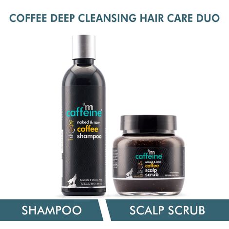 Buy mCaffeine Coffee Deep Cleansing Hair Care Duo with Protein, Natural AHA & Argan Oil | Shampoo, Scalp Scrub | All Hair Types | Sulphate & Silicone Free 500 ml-Purplle