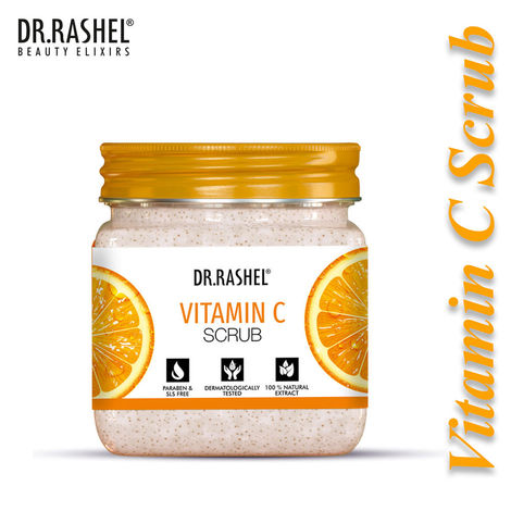 Buy Dr.Rashel Skin Whitening Vitamin C Face and Body Scrub For All Skin Types (380 ml)-Purplle