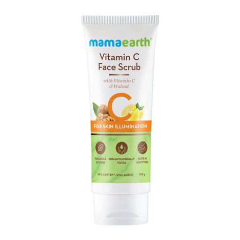 Buy Mamaearth Vitamin C Face Scrub for Glowing Skin, With Vitamin C and Walnut For Skin Illumination a€“ 100 gm-Purplle