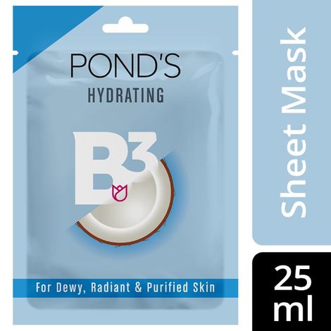 Buy POND'S Hydrating Dewy Radiant Skin, With 100% Natural Coconut Water & Vitamin B3 Sheet Mask, 25 ml-Purplle