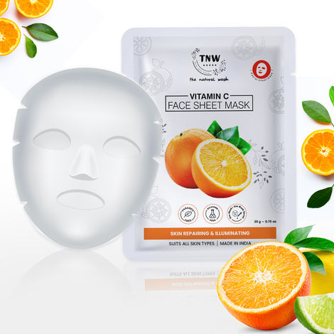 Buy TNW The Natural Wash Vitamin C Face Sheet Mask For Repairing and Illuminating Skin | All Skin Type (20 gm)-Purplle