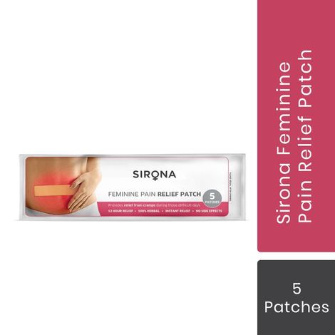 Buy Feminine Period Pain Relief Patches by SIRONA (5 Patches - 1 Pack)-Purplle