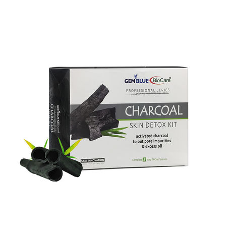 Buy Gemblue Biocare Charcoal Skin Detox Kit for Out Pore Impurities & Excess Oil, 400 gm-Purplle