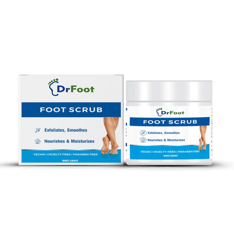 Buy Dr Foot Foot Scrub with Tea Tree, Sweet Almond Oil | Exfoliator Dry Skin Remover, Softens for Thick Cracked Dry Heel Feet | Paraben Free | 100 gm-Purplle