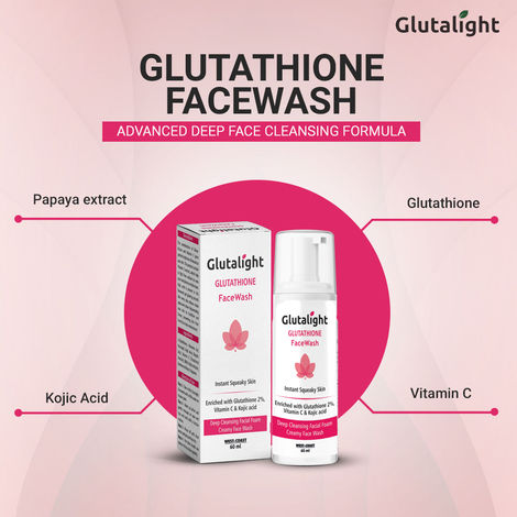 glutathione kojic acid vitamin c Glutalight Glutathione, Vitamin C, Kojic Acid Skin Lightening, Deep  Cleansing Face Wash 60ml, No Parabens, No Sulphates, No Silicone