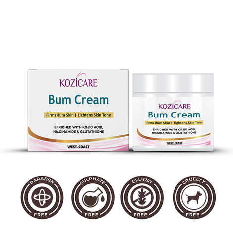 Buy Kozicare Bum Cream with Glutathione, Niacinamide& Kojic Acid- 50 gm-Purplle