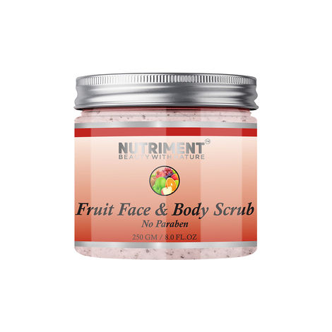 Buy Nutriment Fruit Scrub for Deadskin Cells Removal, Removing Blackheads and Revitalises Healthy Skin, Paraban Free 250gram Suitable for all skin types-Purplle