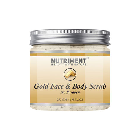 Buy Nutriment Gold Scrub for Deadskin Cells Removal, Removing Blackheads and Revitalises Healthy Skin, Paraban Free 250 gmram Suitable for all skin types-Purplle