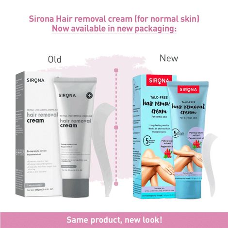Buy Sirona Hair Removal Cream - 100 gms for Arms, Legs, Bikini Line & Underarm with No TALC & No Chemical Actives-Purplle