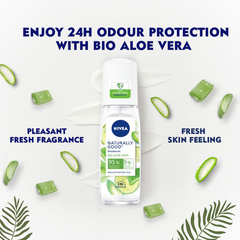 NIVEA Naturally Good Deodorant, Bio Aloe Vera, 75 ml