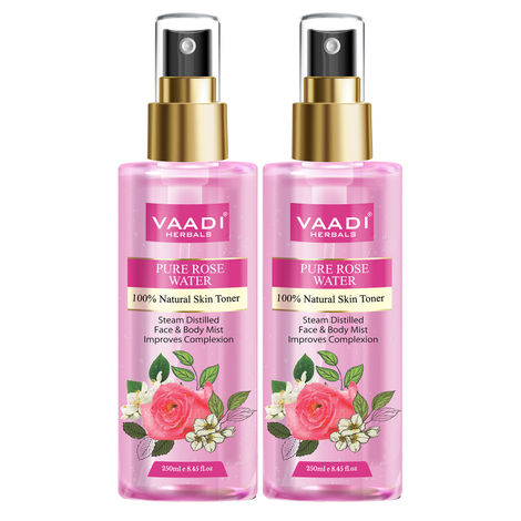 Buy Vaadi Herbals Pack of 2 Rose Water - 100% Natural & Pure (250 ml x 2)-Purplle