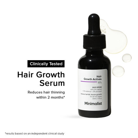 Buy Minimalist 18% Hair Growth Actives, Hair Growth Serum | With Procapil, Capixyl, Redensyl, Anagain & Baicapil For Hair Fall Control, 30 ml-Purplle