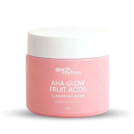 Buy Earth Rhythm AHA Glow Fruit Acids Cleansing Balm with the goodness of Natural Fruit Acids - AHAs & Castor Oil | Brightens & Soothens | Cleanses Skin, Exfoliates Dead Skin Cell, Blackhead Removal, Removes Makeup | for All SKin Types | Women - 60 G-Purplle