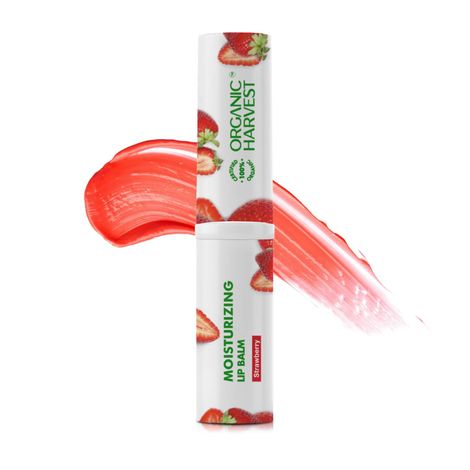 Buy Organic Harvest Moisturizing Lip Balm: Strawberry | Lip Balm for Women & Men | 100% American Certified Organic | Sulphate & Paraben-free - 3g-Purplle
