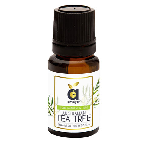 Buy Anveya Australian Tea Tree Essential Oil, 100% Natural & Pure, 15 ml, For Acne, Face, Skin & Hair-Purplle