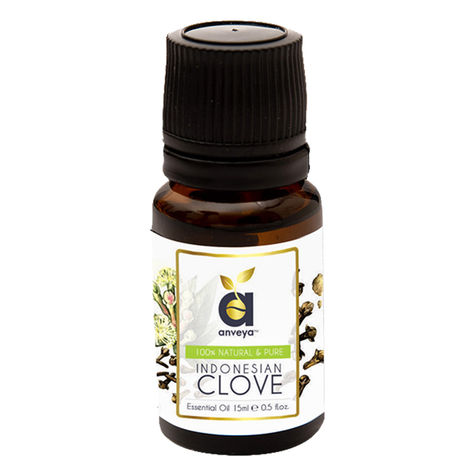 Buy Anveya Clove Essential Oil, 100% Natural & Pure, 15 ml, For Hair, Acne, Toothache, Steam & Diffuser-Purplle