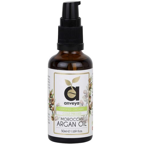 Buy Anveya Moroccan Argan Oil, Cold-Pressed Organic , 50ml, For Hair, Skin, Face Care & Stretch Marks-Purplle