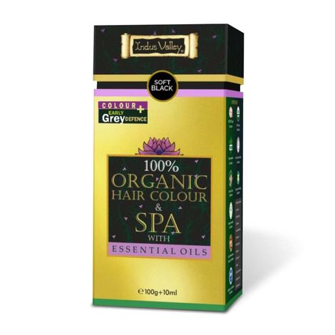 Buy Indus Valley 100% Oragnic hair colour & spa with essential oil-soft black-Purplle