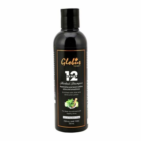 Buy Globus Naturals 12 Herbs Hair Growth Shampoo For Deep Nourishment | Healthy Shine| Ayurvedic Shampoo|All Hair Types|No Parabens| No Sulphate| 250 ml-Purplle