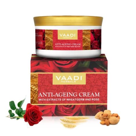Buy Vaadi Herbals Anti Ageing Cream With Extracts Of Almonds, Wheatgerm And Rose (150 gm)-Purplle