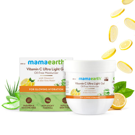 Buy Mamaearth Vitamin C Ultra Light Gel Oil-Free Moisturizer with Vitamin C & Aloe Vera Water for Glowing Hydration (200 ml)-Purplle