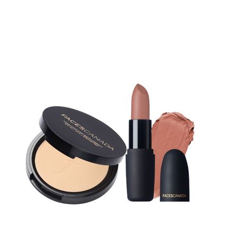 Buy Faces Canada Weightless Compact Natural & Weightless Matte Lipstick Buff Nude 13 g-Purplle