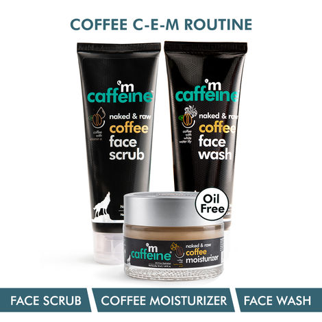 Buy mCaffeine Coffee C-E-M Routine | Face Wash, Face Scrub & Moisturizer for Deep Cleansing, Exfoliation and Oil-Free Moisturization | Cruelty-Free & Vegan | For Men & Women 250 gm-Purplle