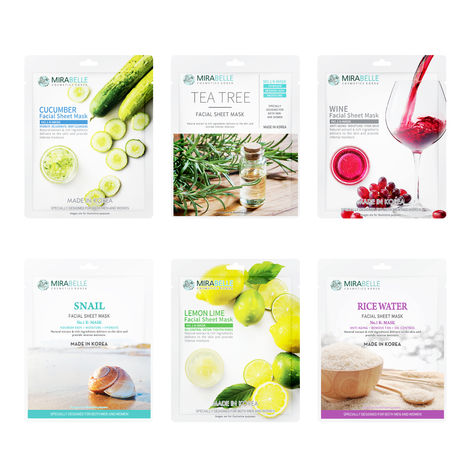 Buy MIRABELLE COSMETICS KOREA Oily Skin Ex Facial Sheet Mask Pack Of 6 (25 ml)-Purplle