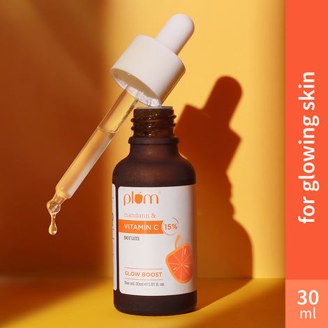 Buy Plum 15% Vitamin C Glow Boost Face Serum, Fights Dark Spots, Pigmentation & Dull Skin, Dermat Tested 30 ml-Purplle