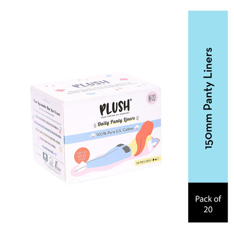 Buy Plush 100% US Cotton Daily Panty Liners - Pack of 20-Purplle
