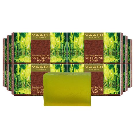 Buy Vaadi Herbals Pack of 12 Becalming Tea Tree Soap Anti-Acne therapy (12 x 75 g)-Purplle