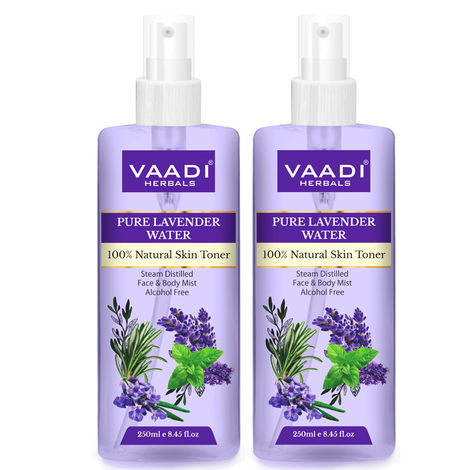 Buy Vaadi Herbals Pack of 2 Lavender Water -100% Natural & Pure Skin Toner (250 ml x 2)-Purplle