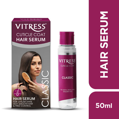 Buy Vitress Cuticle Coat Classic Hair Serum, Instant Hair Transformation, Damage & Frizz Control Hair Serum for Women, Satin-Soft Touch, Livelier Shine, Easy-To-Manage, For Dry and Frizzy Hair, Suitable For All Hair Types, 50 ml-Purplle
