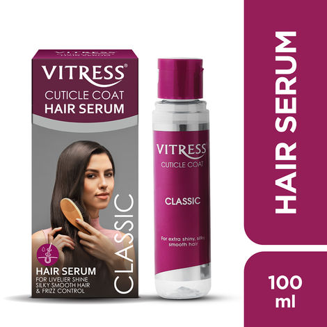 Buy Vitress Cuticle Coat Classic Hair Serum, Instant Hair Transformation, Damage & Frizz Control Hair Serum for Women, Satin-Soft Touch, Livelier Shine, Easy-To-Manage, For Dry and Frizzy Hair, Suitable For All Hair Types, 100 ml-Purplle