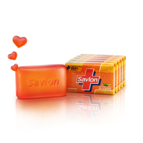 Buy Savlon Moisturizing Glycerin soap bar with germ protection, Pack of 5-125g each-Purplle