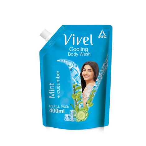 Buy Vivel Body Wash, Mint & Cucumber Shower Creme , Liquid Refill Pouch, 400 ml-Purplle