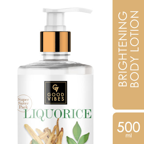 Buy Good Vibes Liquorice Brightening Body Lotion | Non-Greasy, Moisturizing, Softening | No Parabens, No Sulphates, No Animal Testing (500 ml)-Purplle