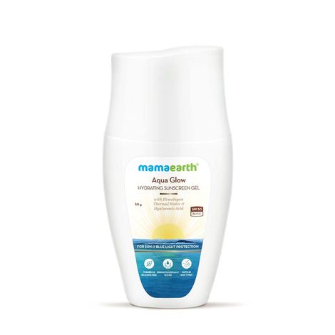 Buy Mamaearth Aqua Glow Hydrating Sunscreen Gel with Himalayan Thermal Water & Hyaluronic Acid (50 g)-Purplle