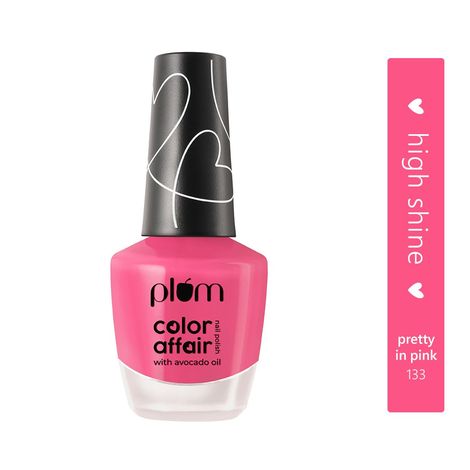 Buy Plum Color Affair Nail Polish - Pretty In Pink - 133 | 7-Free Formula | High Shine & Plump Finish | 100% Vegan & Cruelty Free-Purplle