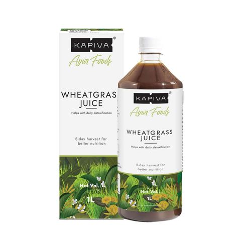 Buy Kapiva Wheatgrass Juice| Helps with daily Detoxification | 8Th Day Harvested For better nutrition | No Added Sugar - 1 L-Purplle
