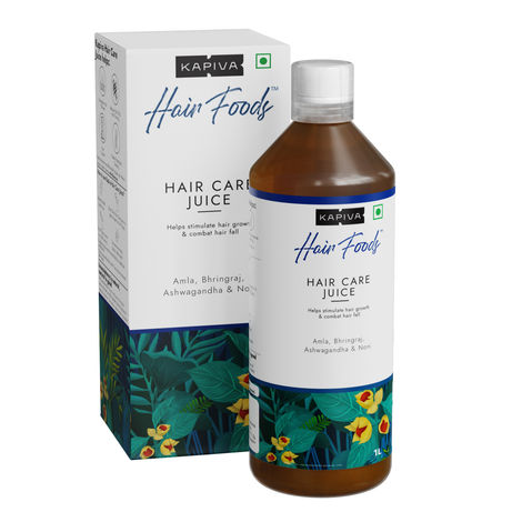 Buy Kapiva Hair Care Juice | Helps stimulate hair growth & combat hair fall | With Amla, Noni, Bhringraj & Ashwagandha 1 L-Purplle
