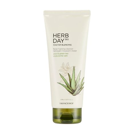 Buy The Face Shop Herb day Cleansing Foam 170 ml | Face wash with aloe and green tea extracts | Face Wash for Dry Skin | Face wash that hydrates skin & maintains PH Level | Korean Skin care Products-Purplle