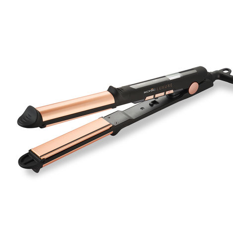 Buy IKONIC PROFESSIONAL Luxure 2 In 1 Styler | Black | Metal | Corded Electric | Hair Type - Straight | Heating Temperature - Inner plate upto 220 Degree and outer plate upto 210 Degree - 1 Pc-Purplle